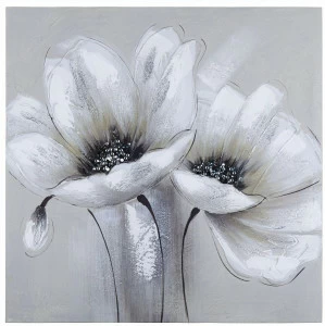 Картина с цветочными мотивами 60х60 см бело-серая Tomas Stern TOMAS STERN  00-3872591 Белый;серый;разноцветный