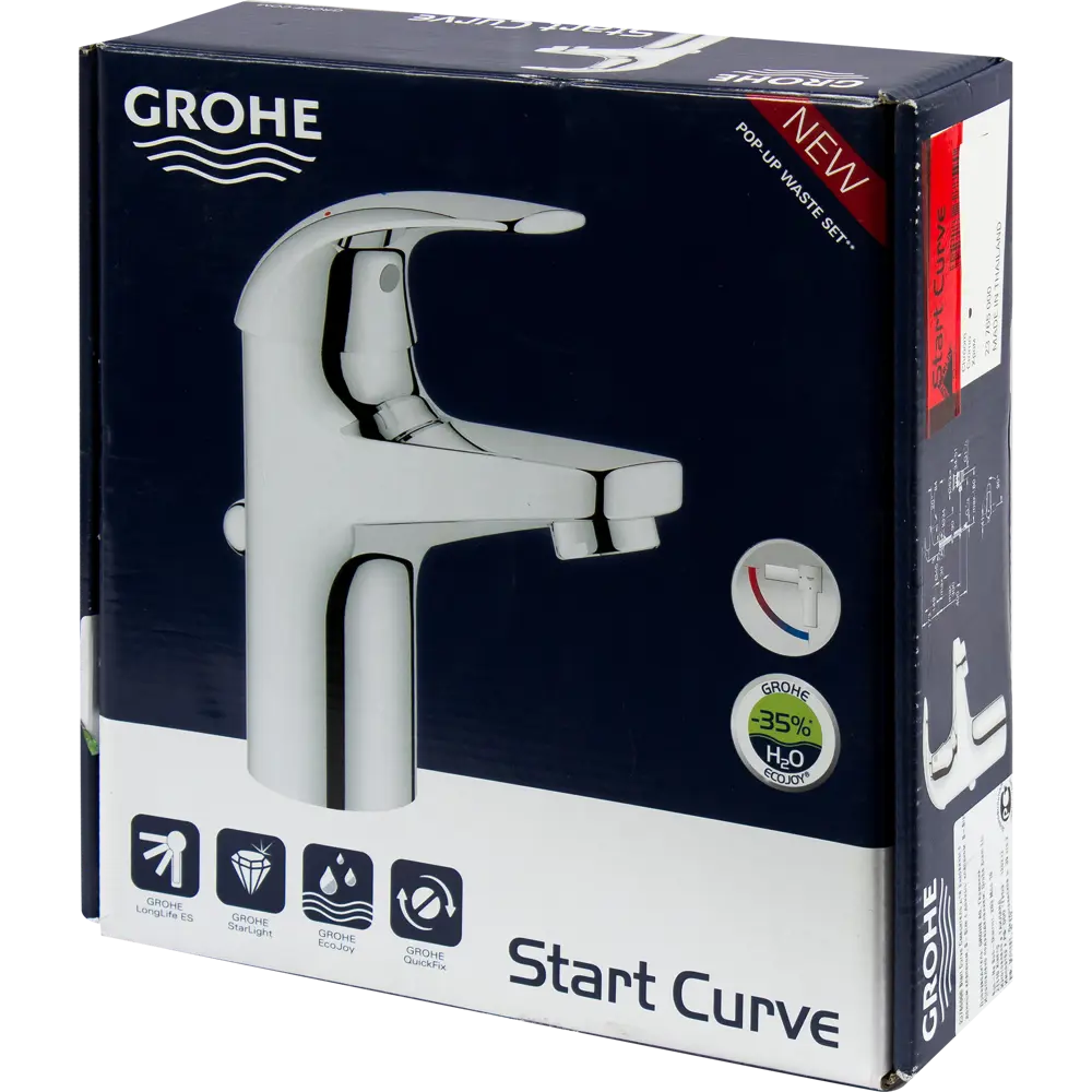 Смеситель для раковины Grohe Curve однорычажный цвет хром Start Curve STLM-2114355 - Вид №4