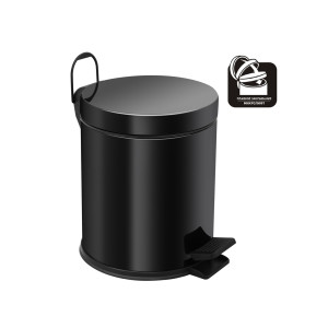 Ведро-контейнер для мусора с педалью 5 л 123002 цвет черное BERGES
