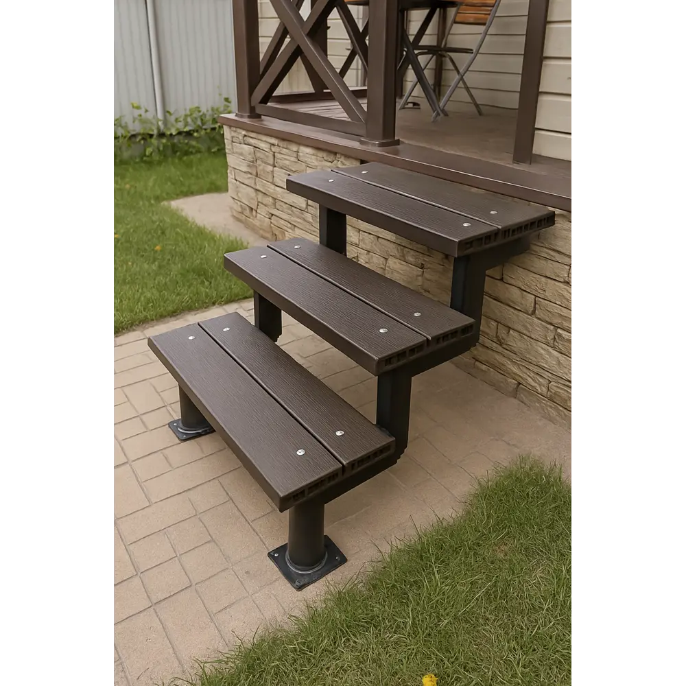 Каркас для крыльца 2 ступени черный УЛИЧНЫЕ ЛЕСТНИЦЫ STLM-2121051 - Вид №4