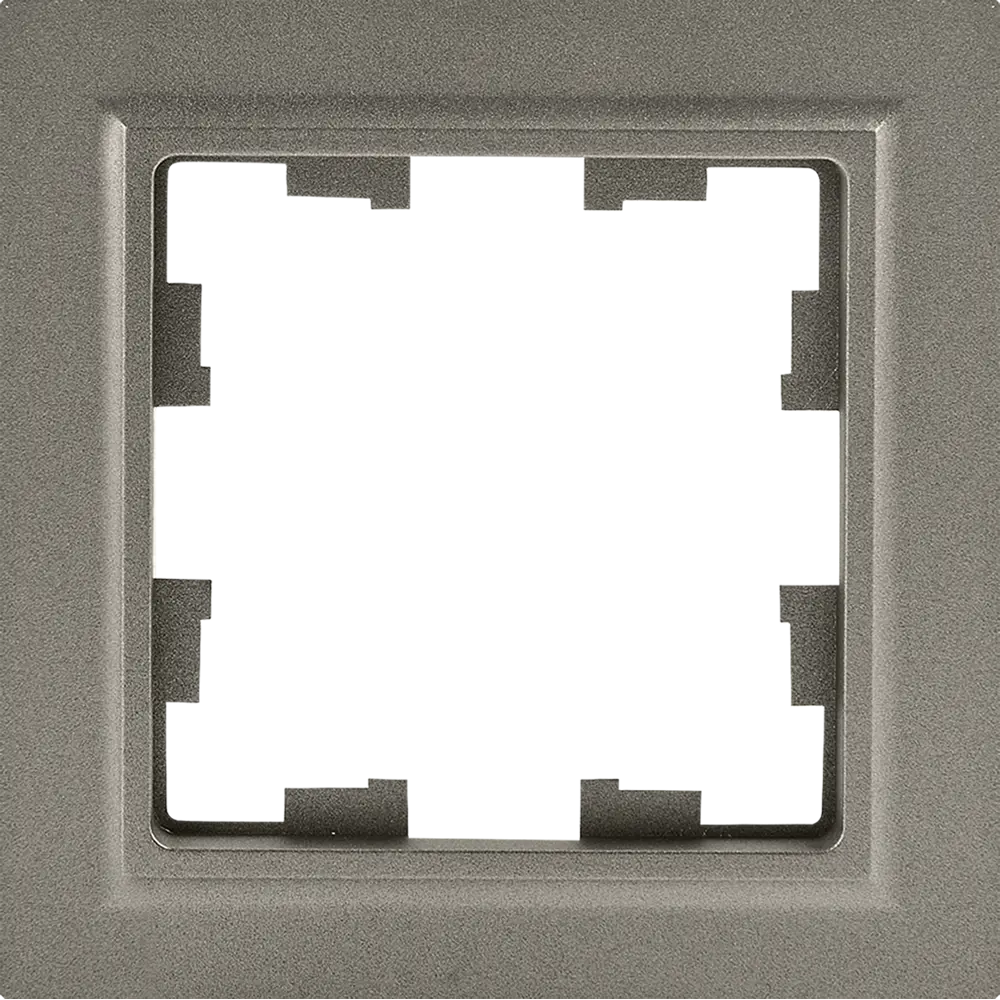 Рамка для розеток и выключателей IEK Brite 1 пост IP44 цвет сталь STLM-2136323