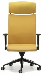 TALIN Кожаное кресло руководителя с 5 спицами и подголовником на колесиках Avia