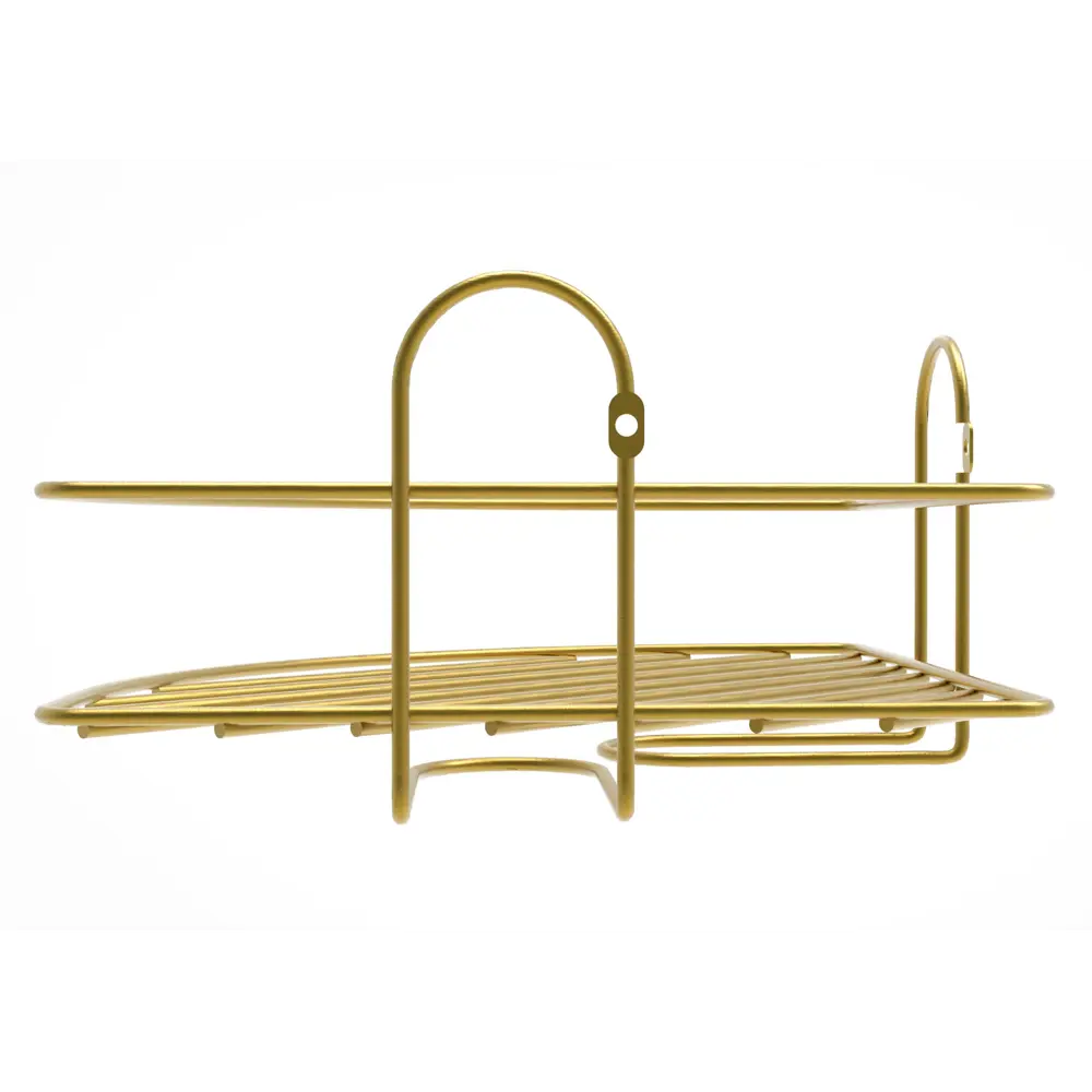 Полка для ванной Lemer Nil одноярусная 23x23 см металл цвет золото STLM-2177774 - Вид №3