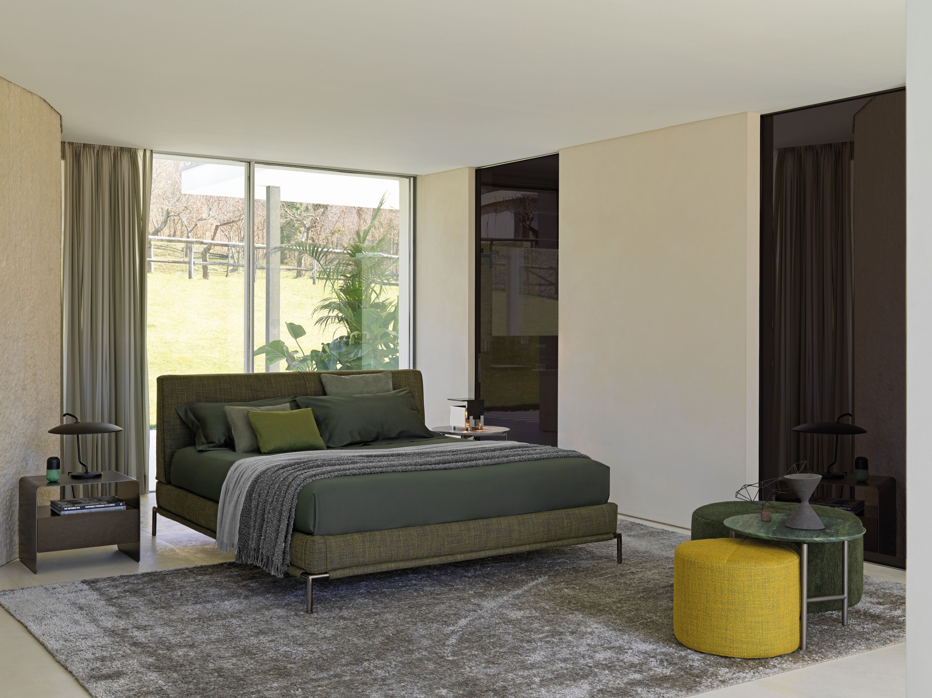 Съемная двуспальная мягкая кровать из ткани Flou ARCH-00088160 - Вид №4