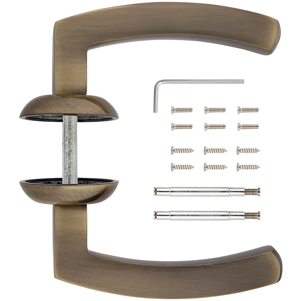 Ручка дверная на розетке Apecs Megapolis «Paris» H-0879-A-MB, алюминий, цвет матовая бронза STLM-2020881 - Вид №1