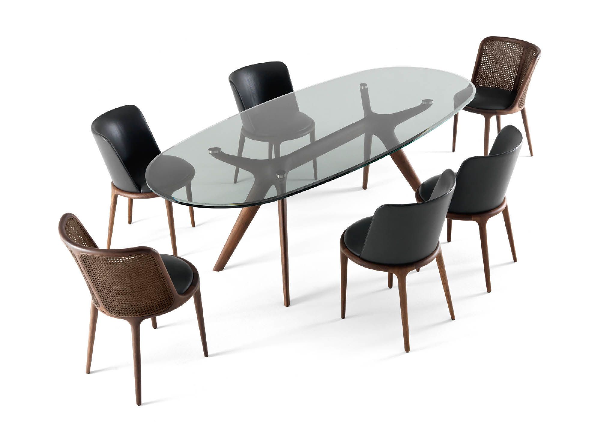 Овальный стол из дерева и стекла BertO STIV ARCH-00029553 - Вид №1