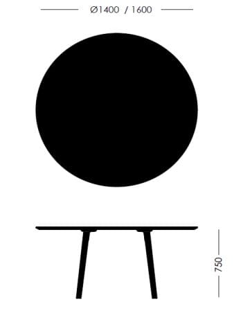 Круглый стол с ножками из массива дуба Sellex Fly ARCH-00095852 - Вид №1