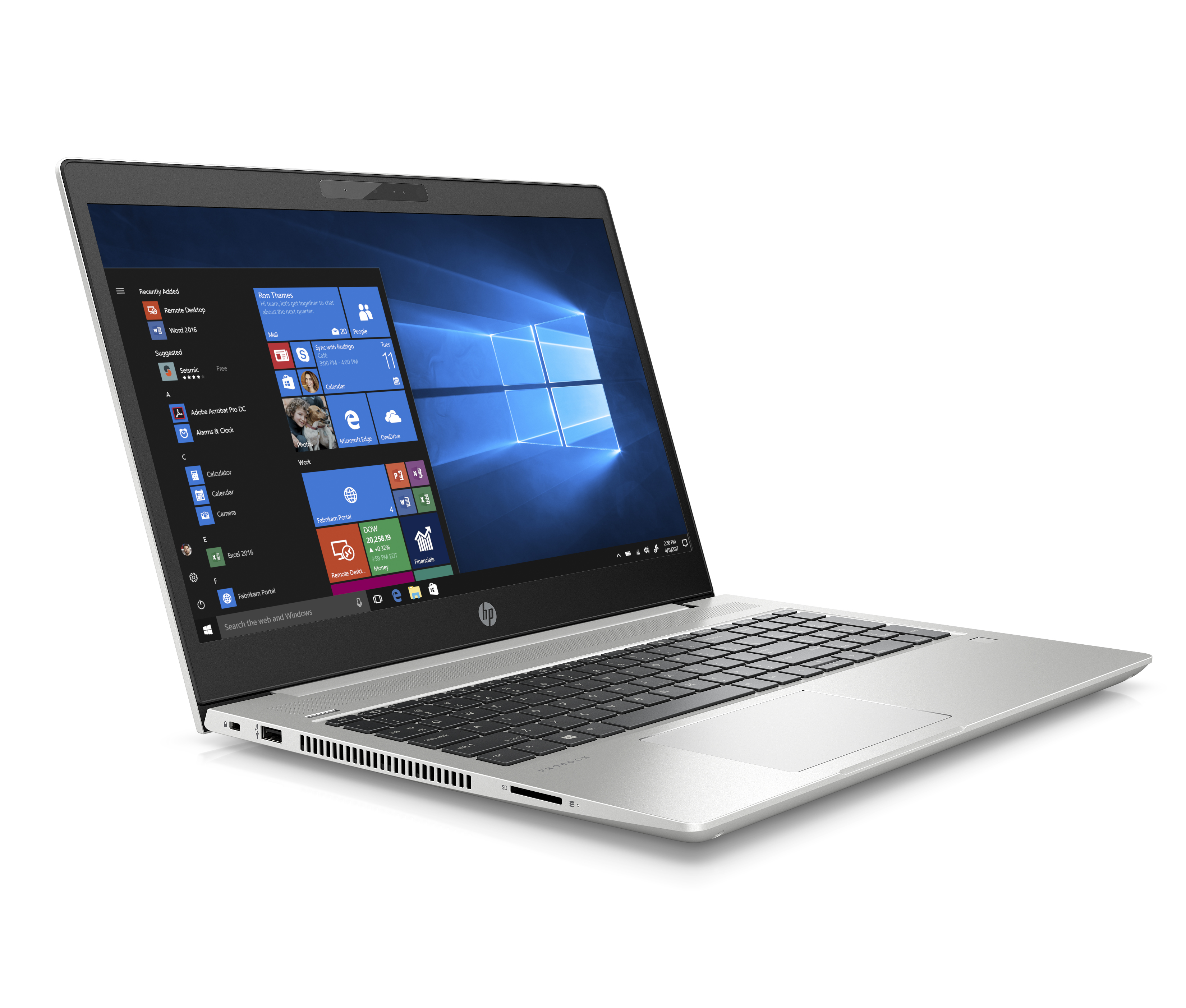 5TK28EA#ACB probook 450 g6 15.6"(1920x1080)/intel core i7 8565u(1.8ghz)/8192mb/256ssdgb/nodvd/int:intel hd graphics 620/45whr/war 1y/2kg/pike silver/w10pro + ir cam/repl. 2rs18ea HP Santreyd  - Вид №2