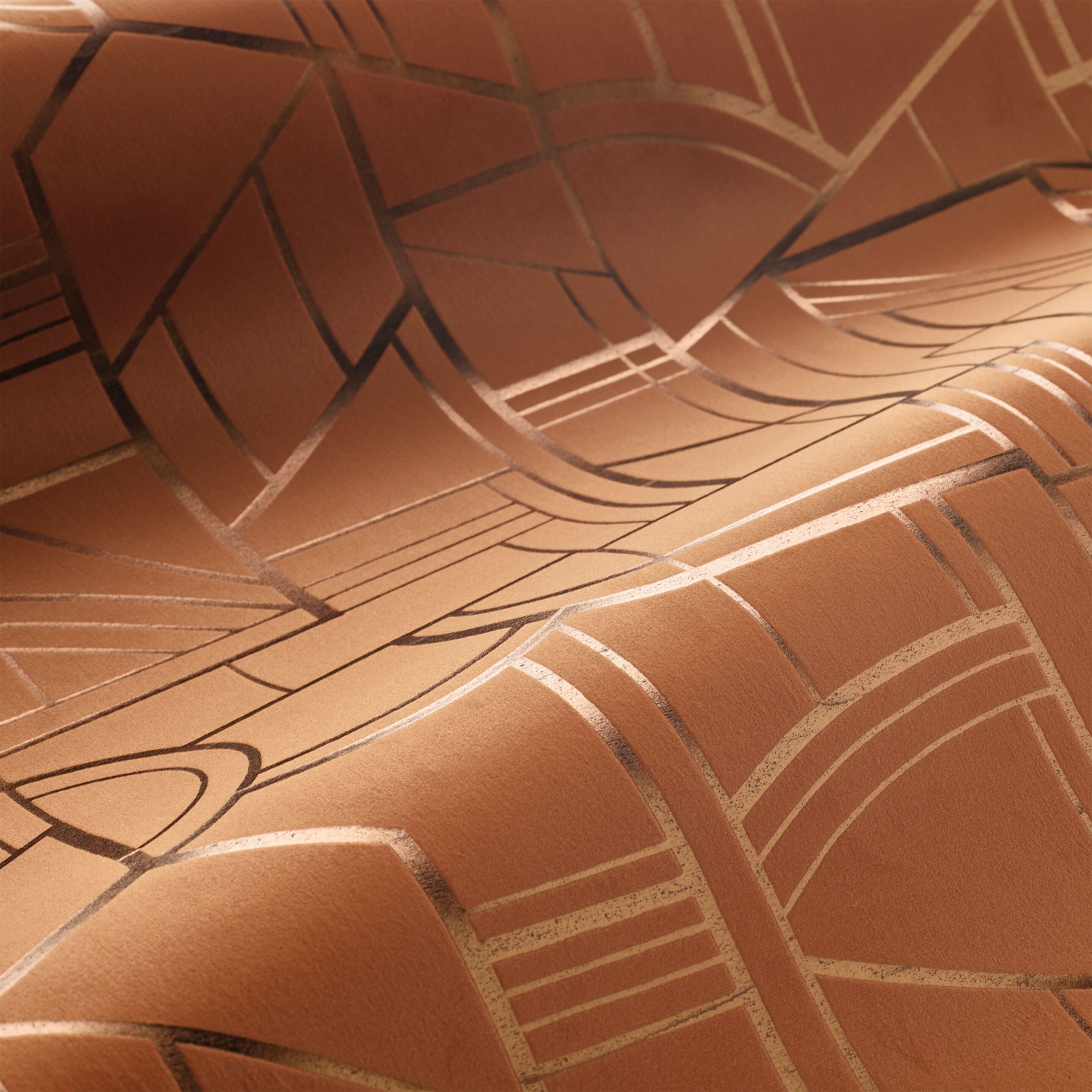 Полиэфирная настенная ткань с графическим рисунком Casamance Mellow ARCH-00138944 - Вид №6