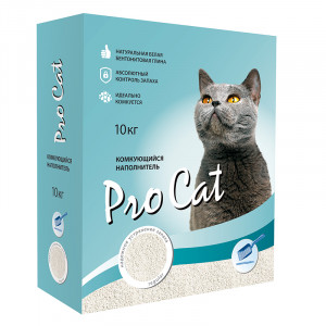 ПР0030111 Наполнитель для кошачьего туалета Regular комкующийся экстра белой глины 10кг Pro Cat