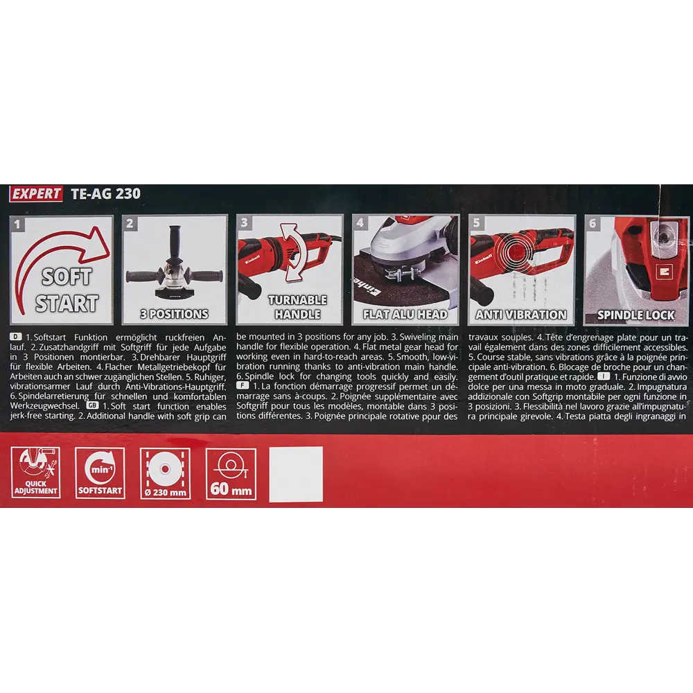 УШМ сетевая Einhell TE-AG 230, 2350 Вт, 230 мм STLM-2146636 - Вид №6