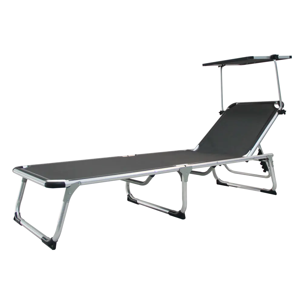 Шезлонг складной Azur 188x61x30 см алюминий/текстилен цвет серый Santreyd STLM-2042039 - Вид №1