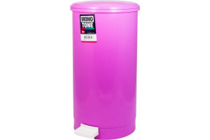 17525502 Круглый мусорный контейнер 21.4 л, Н525хD270 мм, с педалью, пластиковый, розовый 1/6 ПЛ-BO1185r BORA