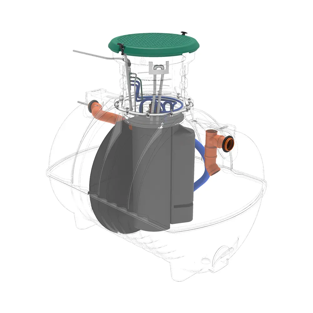Станция биологической очистки четрыхкамерная Rostok Ground 8 Pro 3500 литров 1600 л/сутки STLM-2121561 - Вид №12