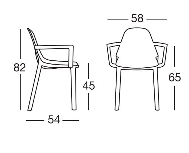 Штабелируемый стул из инженерного пластика с подлокотниками S-CAB плюс ARCH-00105735 - Вид №4