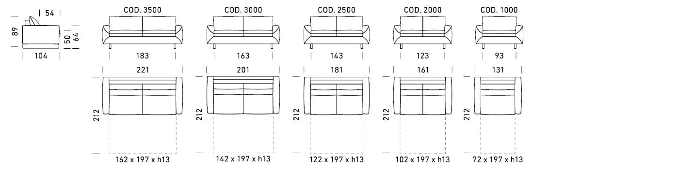 Ткань раскладной диван-кровать Dienne Salotti Views II ARCH-00076866 - Вид №6