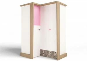 Шкаф угловой ABC-KING , гармошка MIX ( розовый), левый