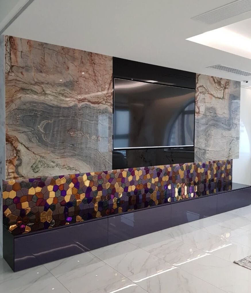 Декоративная стеклянная панель PlusObject Polygonal Mosaic ARCH-00061199 - Вид №1