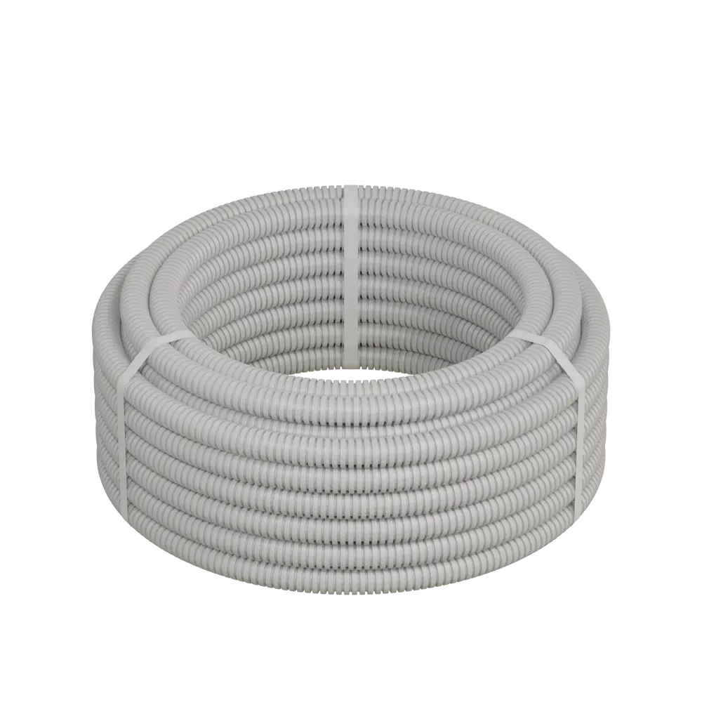 Труба гофрированная Экопласт D20 мм 25 м ПВХ легкая с протяжкой цвет серый STLM-2049909 - Вид №1