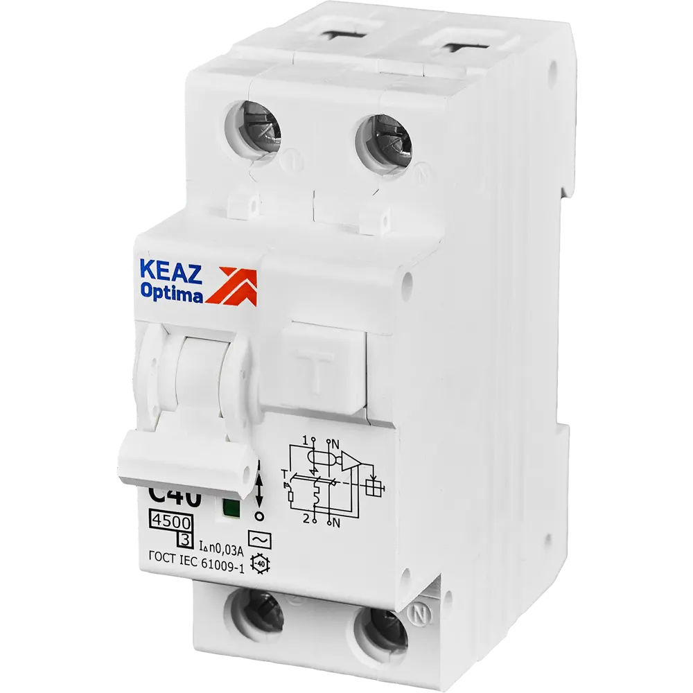 Дифференциальный автомат КЭАЗ Opti Din 40А с защитой от токов утечки 89206631 STLM-1119519