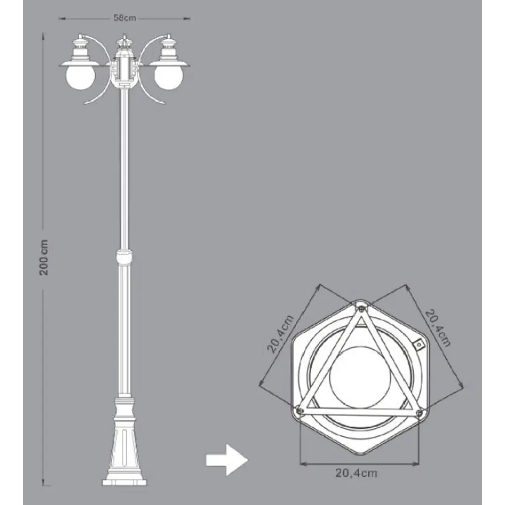 Столб уличный Marina 200 см INSPIRE STLM-2197334 - Вид №5