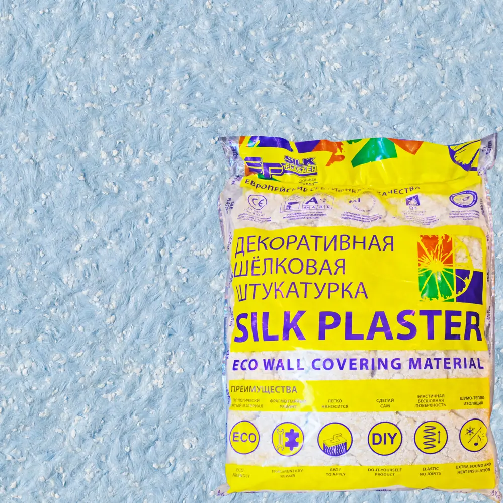Жидкие обои Silk Plaster Прованс 047 1 кг цвет голубой 82453432 STLM-2128676 