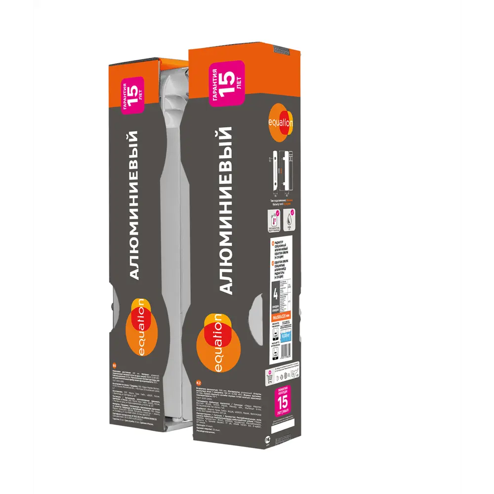 Радиатор секционный Equation Aluminium 500/96 4 секции боковое подключение алюминий белый STLM-2089849 - Вид №6