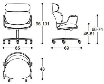 Офисное кресло из нубука с подлокотниками BLACK TIE Азия ARCH-00138471 - Вид №2