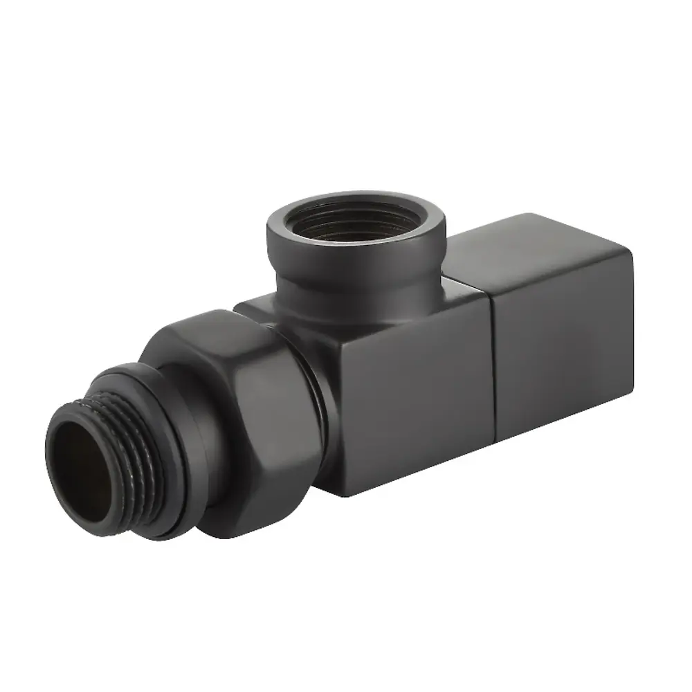 Набор вентилей для радиатора Royal Thermo Cube 1/2" осевой цвет черный STLM-2206041 - Вид №1