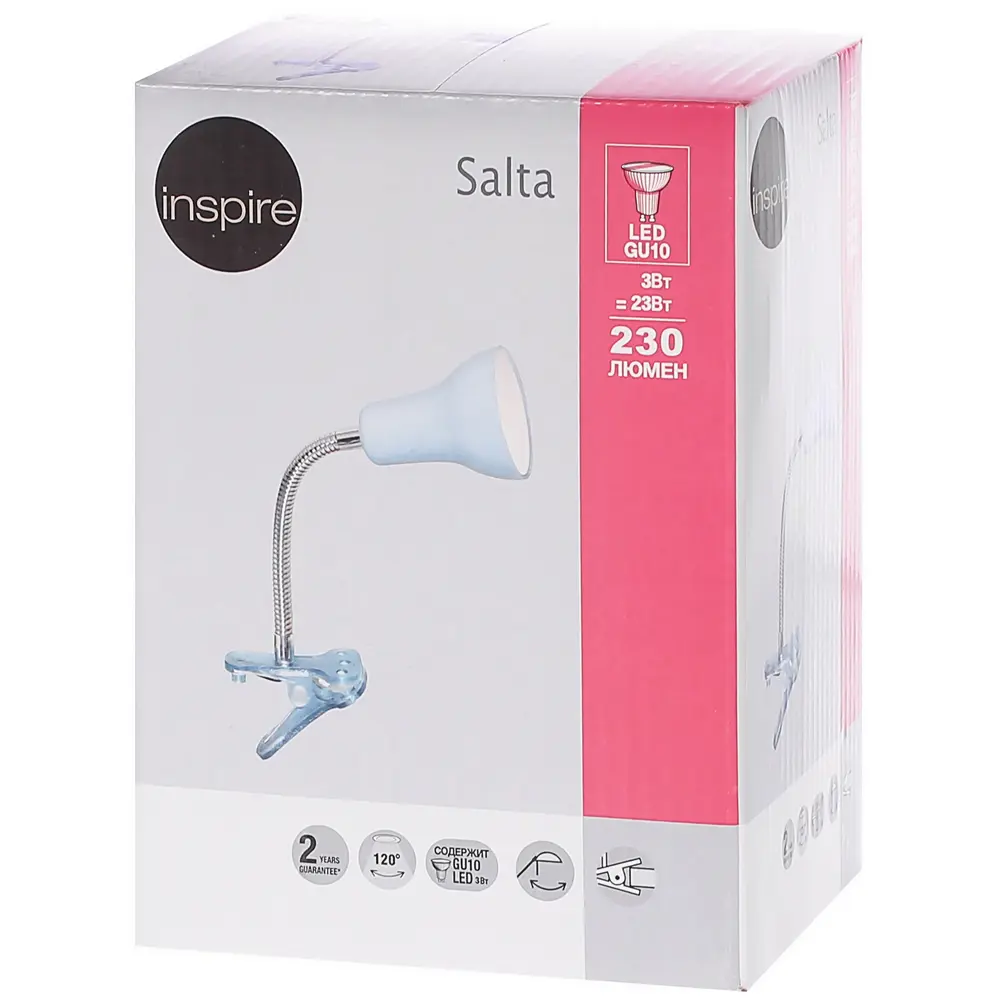 Лампа настольная светодиодная «Salta» 1х3 Вт 230 Лм, цвет голубой INSPIRE STLM-2166153 - Вид №2