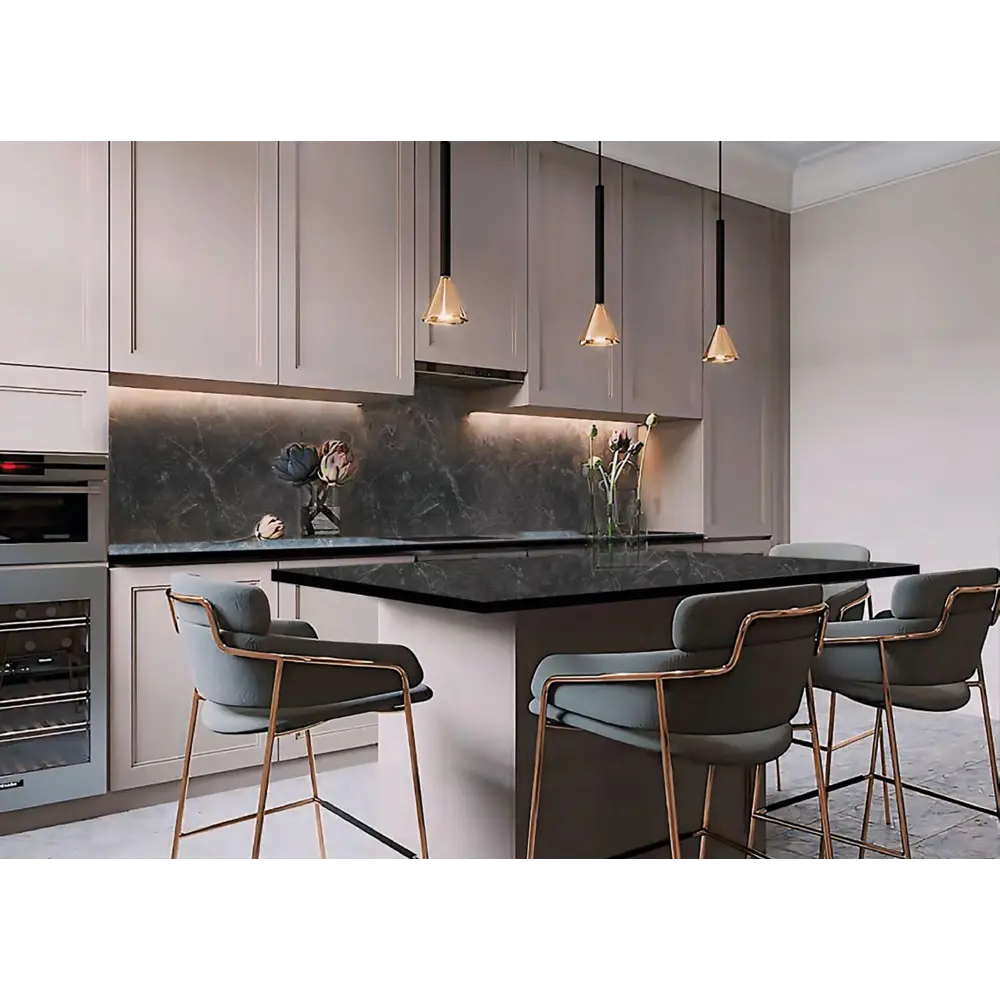 Столешница кухонная серии Даркстоун 240x60x1.9 см ДСП цвет черный Santreyd STLM-2091358 - Вид №4
