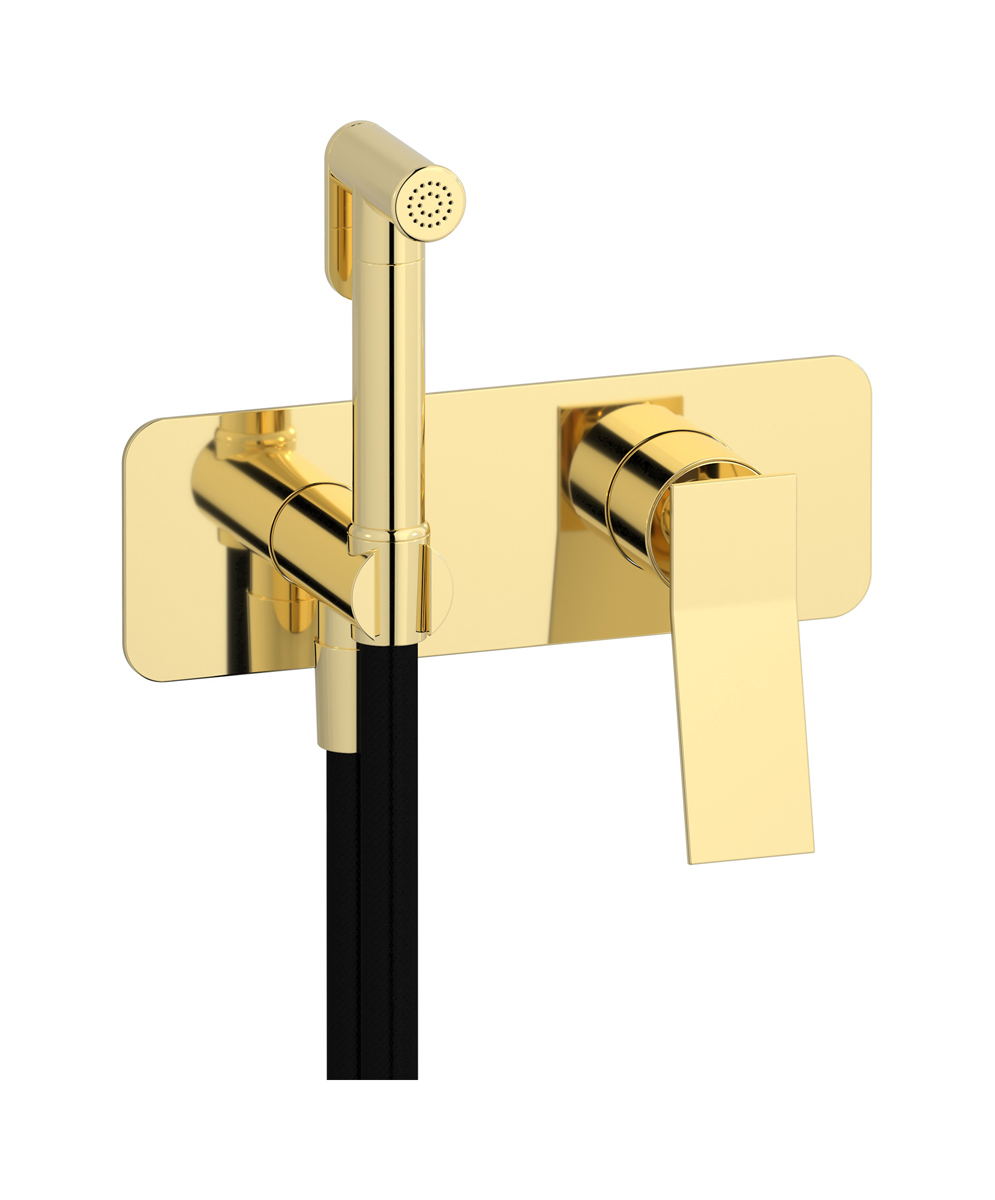 Внешние части гигенического душа со смесителем. WE ARE IB wa220oo Pale Gold Wave