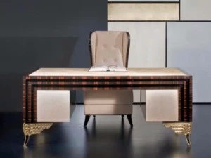 Rozzoni Прямоугольный кожаный стол с ящиками Mikado