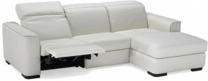 Natuzzi 3-местный кожаный диван-кровать с шезлонгом Diesis