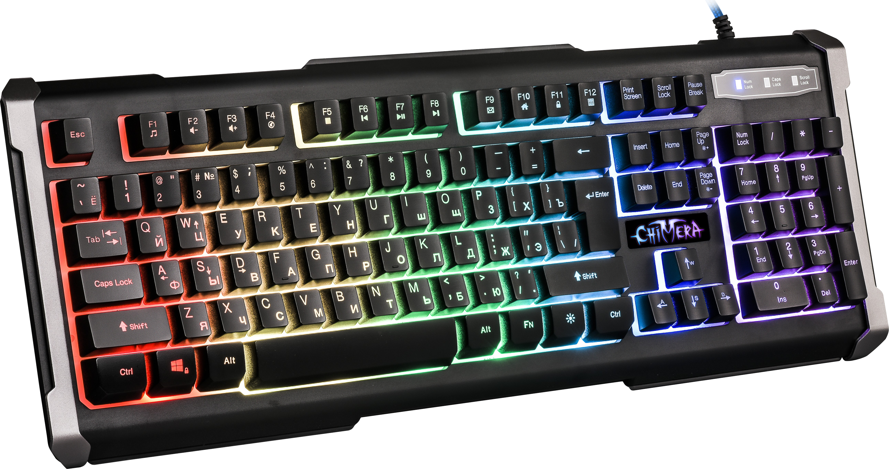 45280 Defender проводная игровая клавиатура chimera gk-280dl ru,rgb подсветка, 9 режимов Redragon Santreyd  - Вид №1