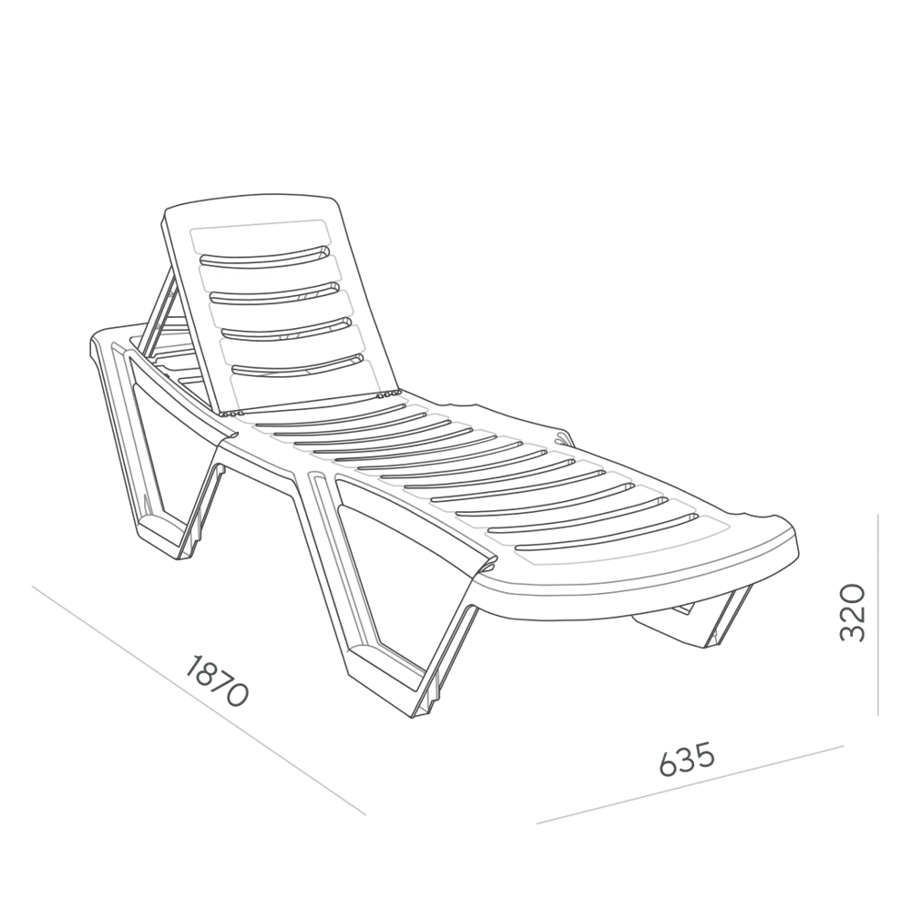 Шезлонг без подушки Элластик 187x32 см пластик коричневый Santreyd STLM-2163477 - Вид №10