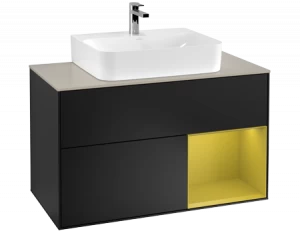 Villeroy&Boch Тумба под раковину Прямоугольная версия F123HEPD Finion Black Matt Lacquer