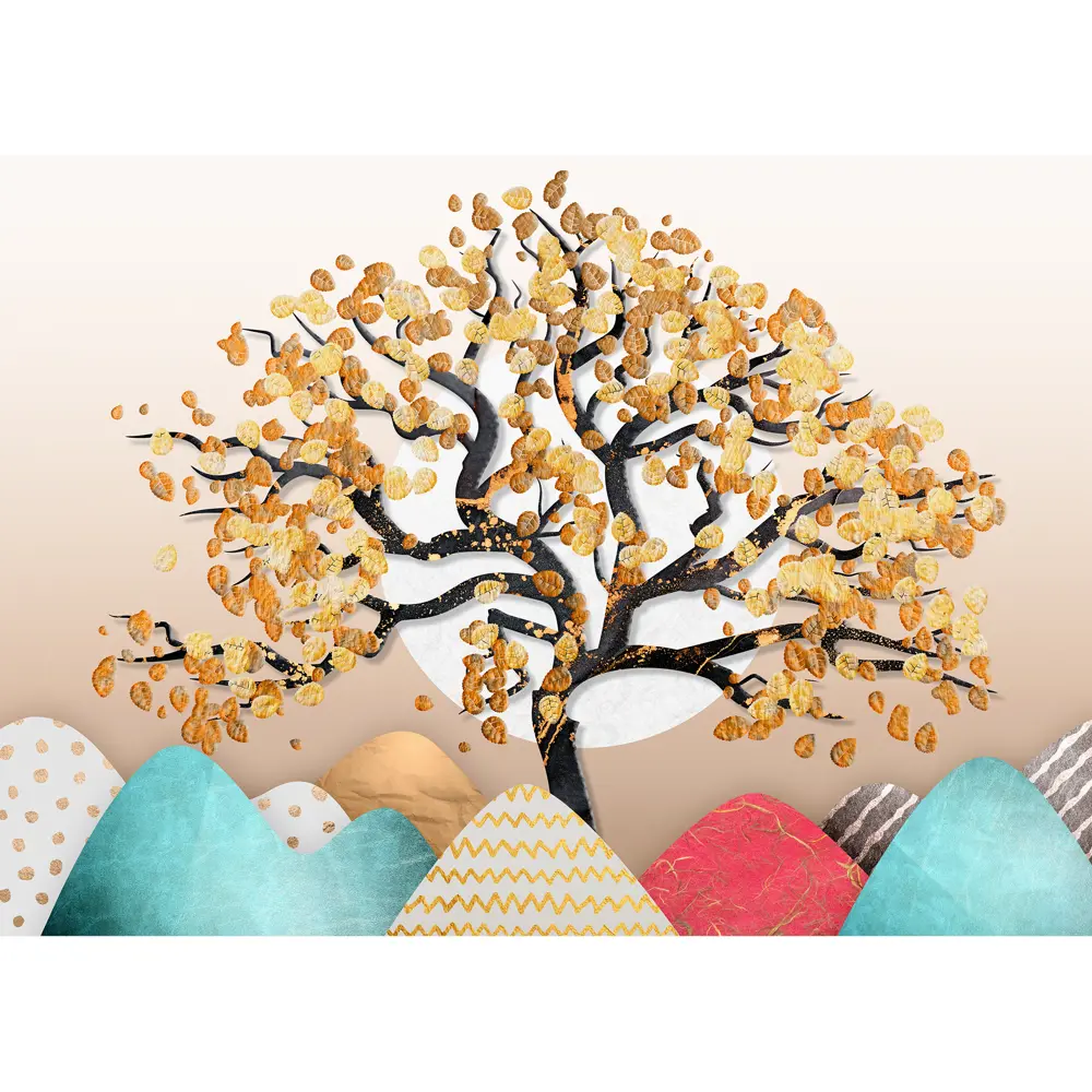 Картина на холсте Постер-лайн Янтарное дерево 50x70 см STLM-2171981