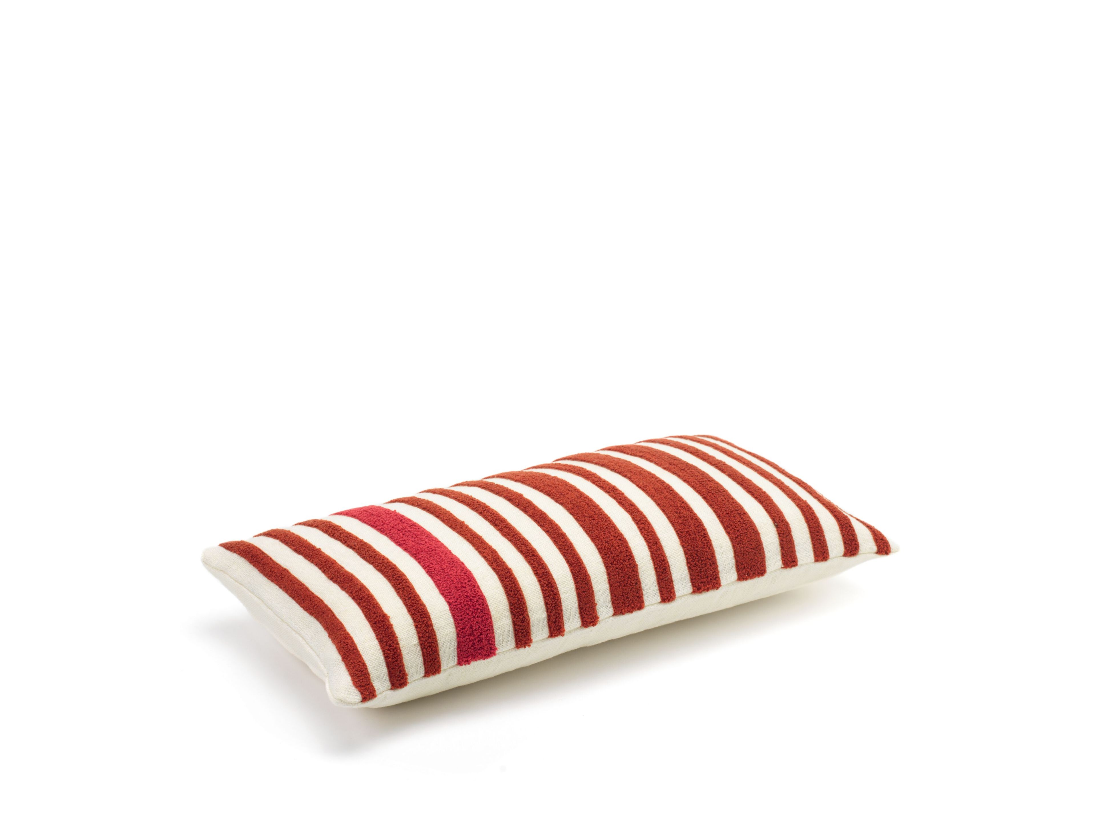 Льняная прямоугольная вышитая полосатая подушка Élitis MONTERREY ARCH-00115529 - Вид №3