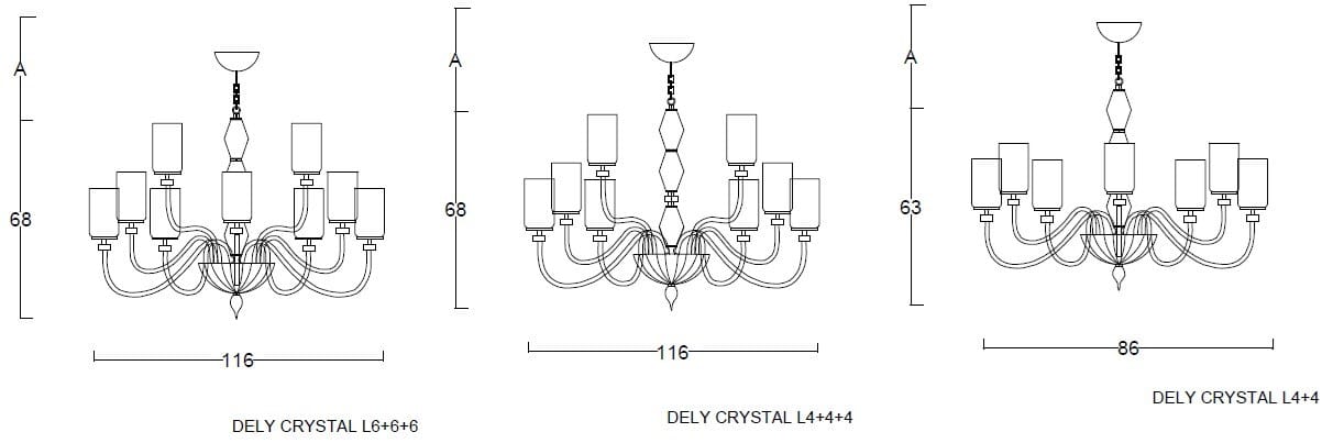 Стеклянная люстра Euroluce Lampadari Dely ARCH-00002514 - Вид №1