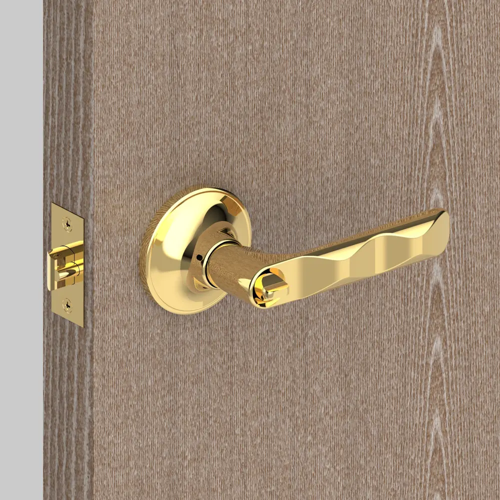 Ручка-защелка 624/BL PB-E, с фиксатором, с ключом, цвет золото FUARO STLM-2004142 - Вид №4