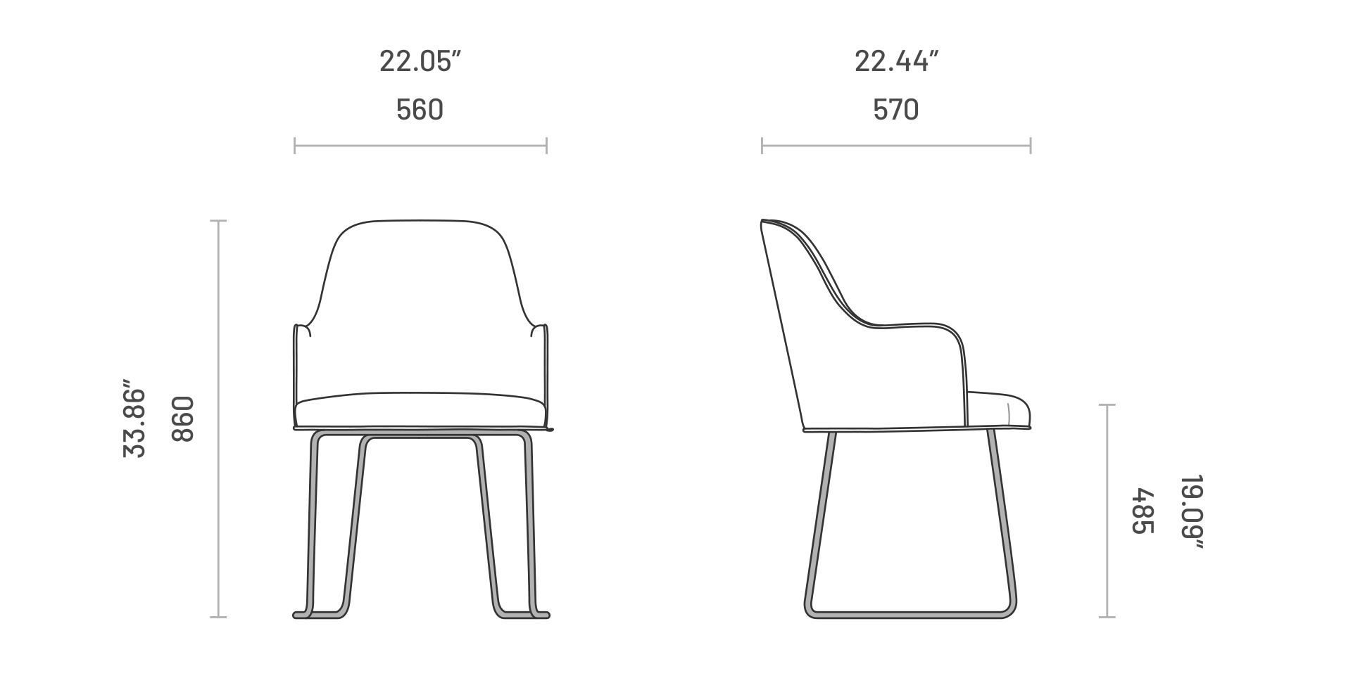 Мягкий стул для саней с подлокотниками Domkapa ANNA ARCH-00123316 - Вид №3