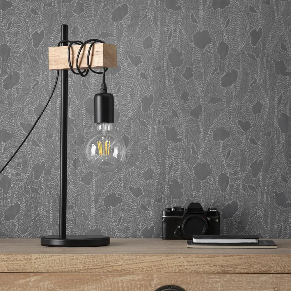 Настольная лампа Eglo «Townshend», 1хE27х60 Вт, цвет чёрный/дерево STLM-2155744 - Вид №5