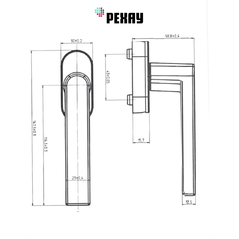 Ручка для окна Medea Plus алюминий цвет черный матовый Santreyd STLM-2003613 - Вид №1