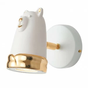 Спот настенный светодиодный белый Taddy Bears 2451-1W FAVOURITE KIDS 00-3948984 Белый;золото