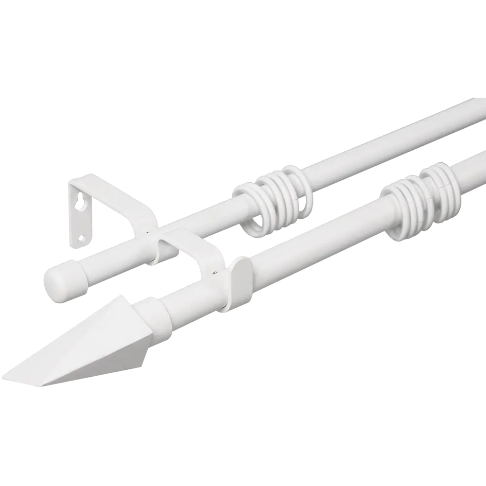 Карниз двухрядный раздвижной Inspire Грани 160-300 см цвет белый матовый STLM-2174960