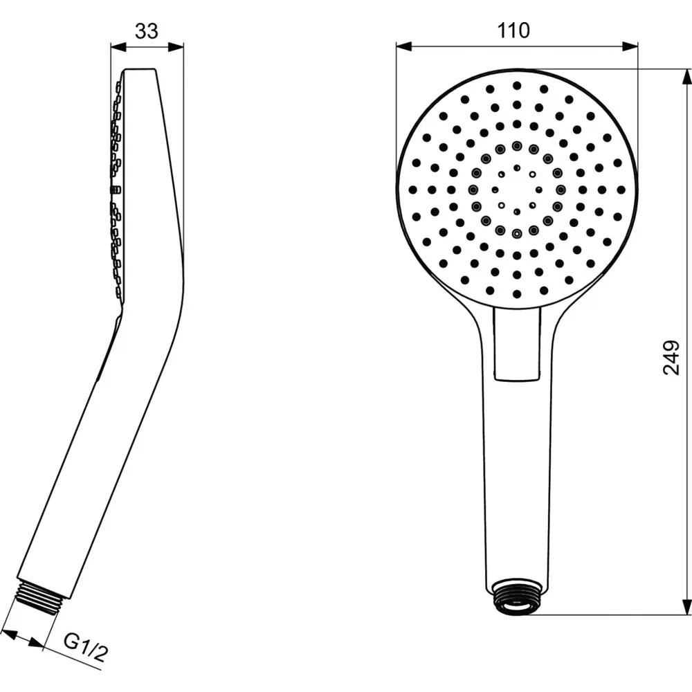 Лейка для душа Ideal Standard IdealRain Evo B2231AA круглая 3 режима Idealrain Evo Round STLM-2158225 - Вид №5