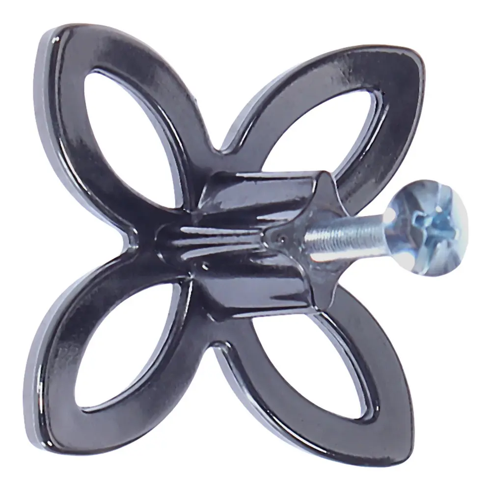 Мебельная ручка-кнопка CRL33, ЦАМ, цвет чёрный хром KERRON STLM-2199847 - Вид №1