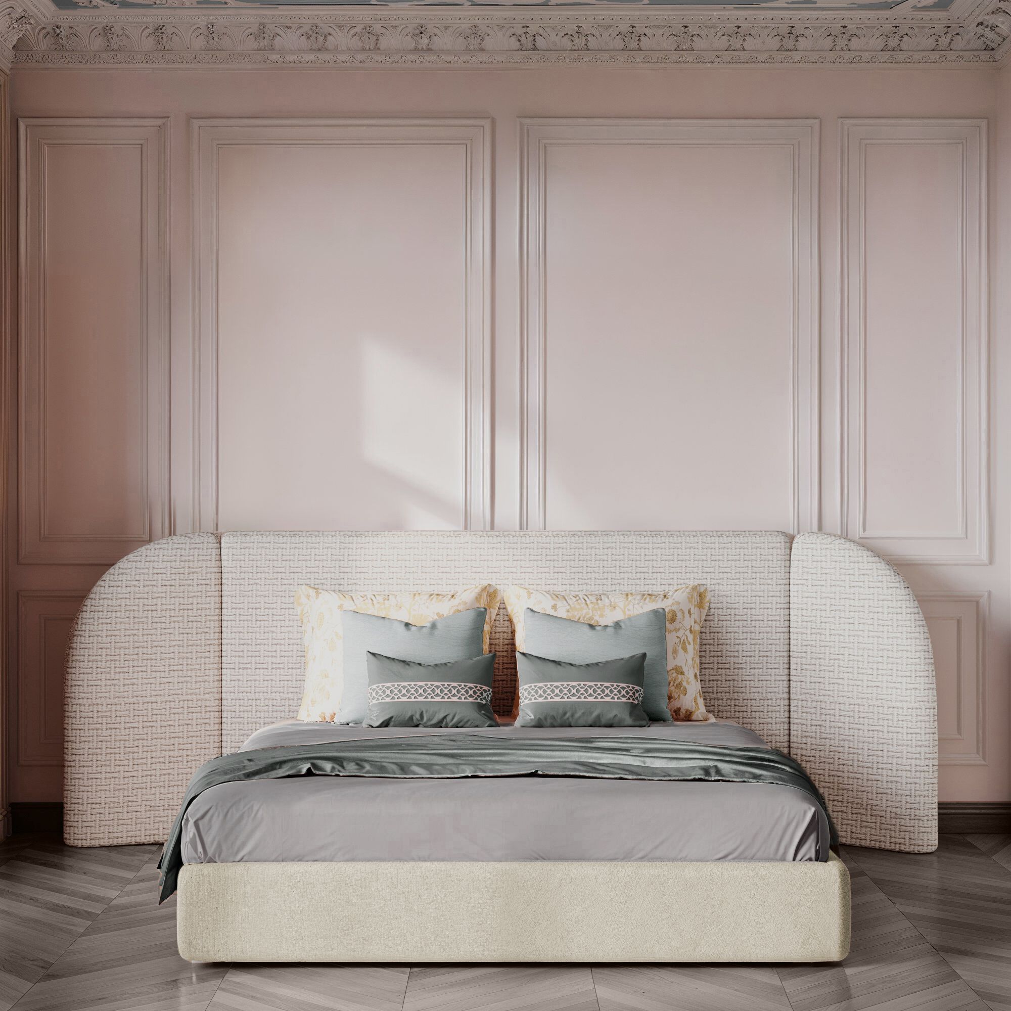 Двуспальная мягкая кровать из ткани Marianna Piccolo Nora ARCH-00039680 - Вид №3