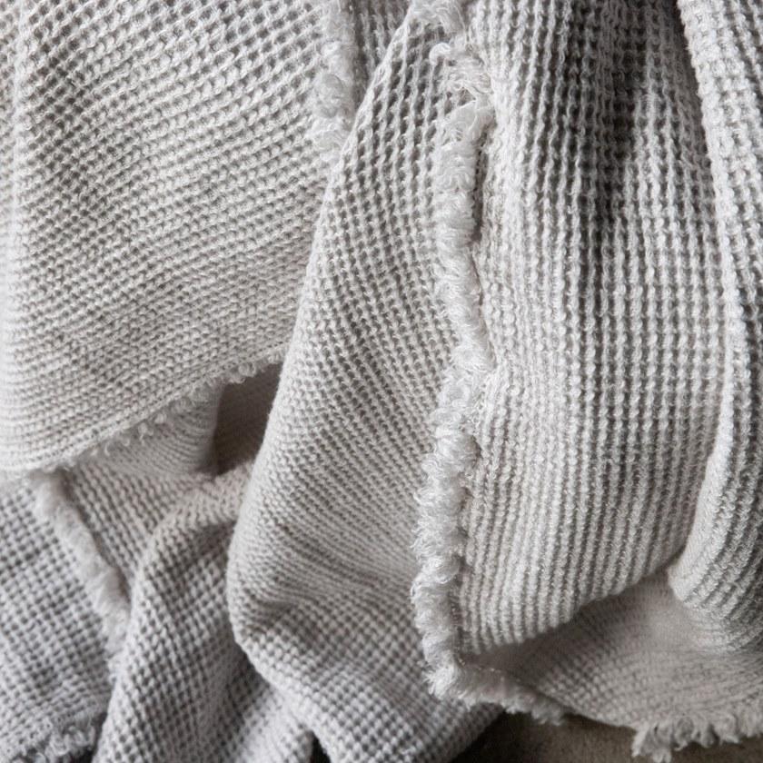 LinenMe Однотонный льняной плед ручной работы Washed waffle big 0913501  - Вид №7